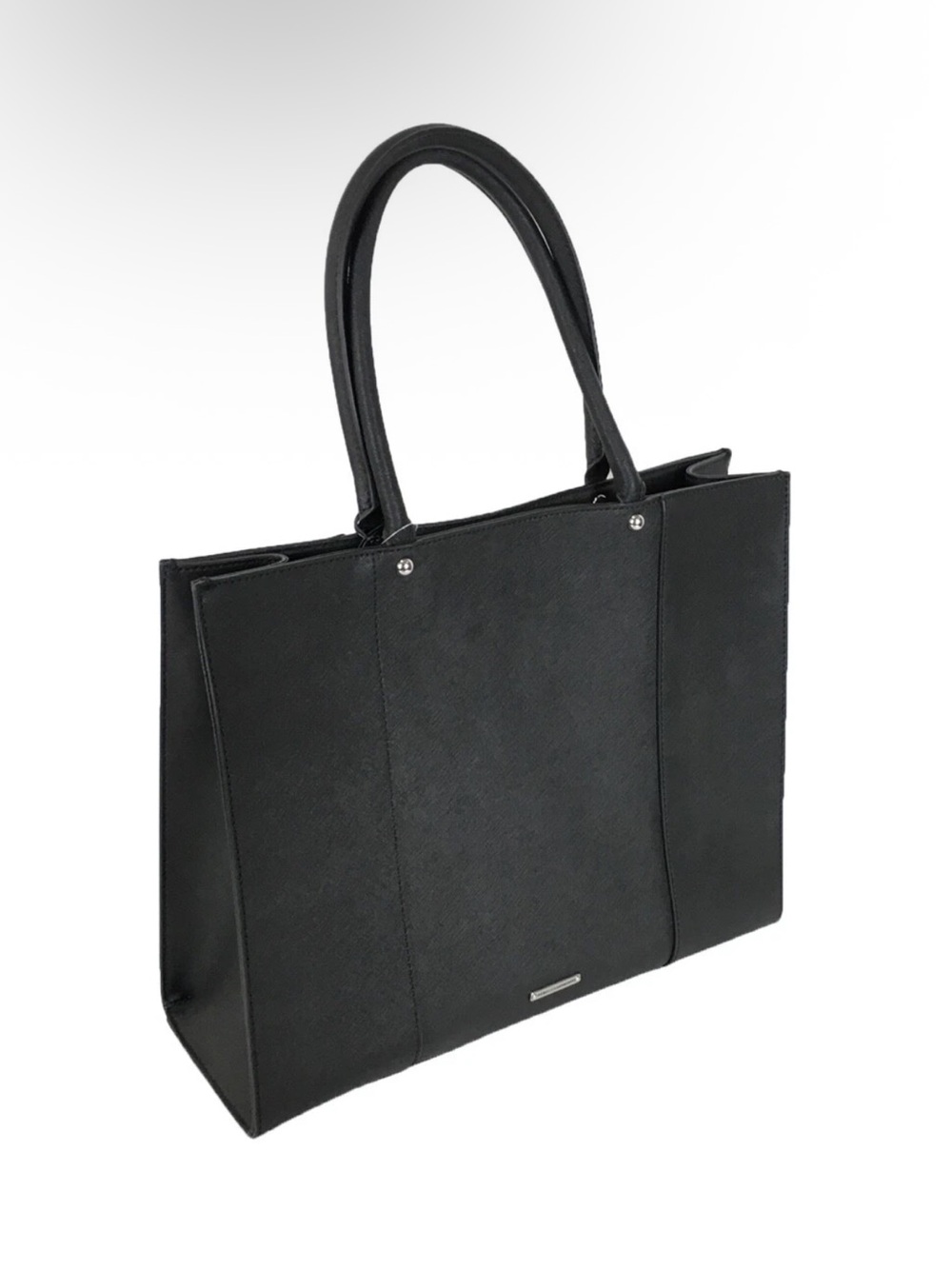 Rebecca Minkoff Black Leather MAB medium saffiano tote